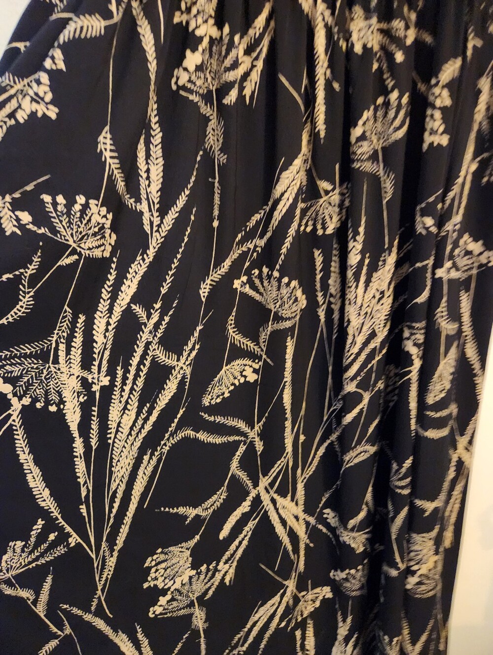 Banana Republic Maxi Petite Navy Floral Print Dress - Blue and Cream - Picture 6 of 12